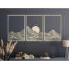 Viacdielny obraz Minimalistické hory pri západe slnka (Farba obrazu Sivá, Rozmer obrazu 45,5 x 93,5 cm)