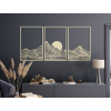 Viacdielny obraz Minimalistické hory pri západe slnka (Farba obrazu Sivá, Rozmer obrazu 45,5 x 93,5 cm)