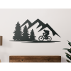 Obraz na stenu Cyklista v prírode (Farba obrazu Sivá, Rozmer obrazu 18,5 x 40 cm)