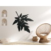 Drevená dekorácia Západ slnka v liste (Farba obrazu Sivá, Rozmer obrazu 31,5 x 30,5 cm)