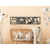 4-dielna nálepka do detskej izby Madagaskar (Farba obrazu Sivá, Rozmer obrazu 15 x 62 cm)
