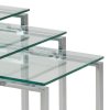 Set príručných stolíkov Katrine (3 ks) - číra / chróm