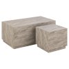Set konferenčných stolíkov Dice (2 ks) - sivý mramor