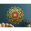 Kvetinová mandala Zelený dych (Povrchová úprava Matná, Rozmer obrazu 33,5 x 33,5 cm)