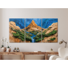 Trojdielny machový obraz Dotyk života (imitácia) (Povrchová úprava Matná, Rozmer obrazu 37,5 x 75,5 cm)