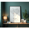 Personalizovaná mapa Srdce s vašim výnimočným miestom (Farba rámu Bez rámu, Povrchová úprava Matná, Veľkosť obrazu A4)