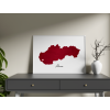 Obraz Náš domov na mape Slovenska - na mieru (Farba rámu Bez rámu, Povrchová úprava Matná, Veľkosť obrazu A4)