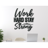AKCIA Drevená dekorácia Work hard stay strong - 43,5x38,5 cm, biela