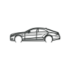 AKCIA Drevená nálepka na stenu Mercedes CLS63 AMG - 25x86 cm, čierna