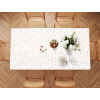Mäkké sklo Biely terrazzo vzor - PVC fólia na stôl (na mieru) (Tvar stola Zaoblené rohy)